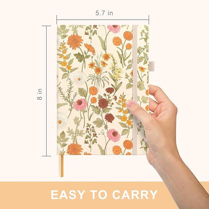 &And Per Se Lined Journal Notebook, 160 Pages, A5 5.7 x 8 inches College Ruled Thick Paper Notebook Journals for Writing, Hardcover Notebooks for Women Men Office School (Wild Flowers)