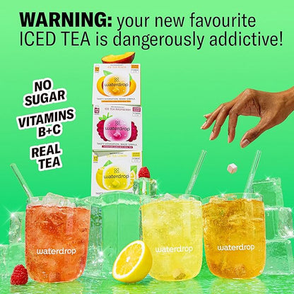Waterdrop Hydration Cubes With Vitamin C, B Vitamins and Electrolytes, 3 Iced Tea Flavor Electrolyte Variety Pack, Flavored Water Enhancer Cubes for Still & Sparkling Water, Sugar Free, 36 Count
