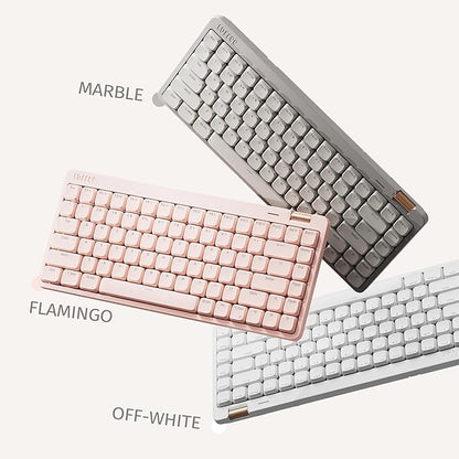 Flow Lite 84 Keys Low Profile Mechanical Keyboard, 75% Swappable Rechargeable Wireless Keyboard with 2.4G Receiver, Bluetooth and Wired Connection for Windows, Mac/Specter Linear Switches (Flamingo)