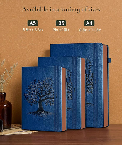 Vintage Leather Journal - 300 Page Lined Journal Notebook with Numbered Pages,A5 Notebook for Women Men,Travel Diary,Daily Journal for Writing, Note Taking, School & Work (5.8" x 8.3")