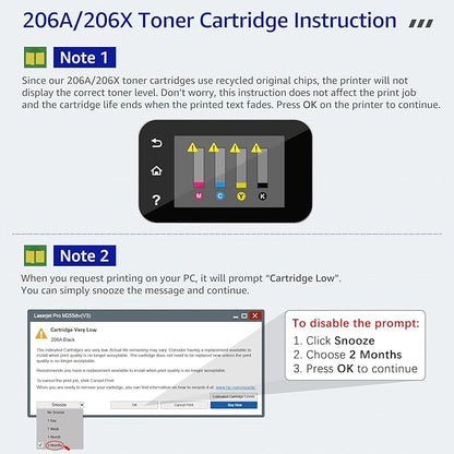 CMYBabee Compatible Toner Cartridge Replacement for HP 206A 206X for Color Laserjet Pro MFP M283fdw M283cdw M283fdn M282mw Pro M255dw M255nw M283 M255 Printer W2110A W2110X High Yield (BCMY, 4-Pack)