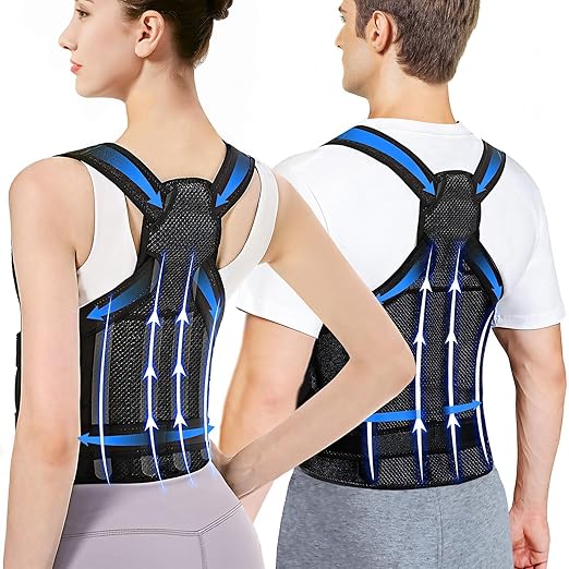 Posture Corrector for Women and Men, Upgraded Adjustable Back Brace for Upper and Lower Back Pain Relief, Shoulder Straightener for Scoliosis, Hunchback, Hump, Thoracic, Spine Corrector,M (34"-41")