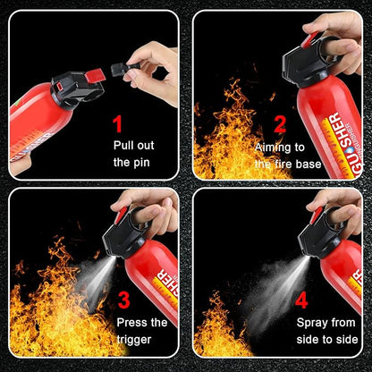 Fire Extinguisher for Home, 3Pack Car Fire Extinguisher with Mount, 4 in 1 Portable Kitchen Fire Extinguisher for A, B, C, K Category, 620ml Water-Based Fire Extinguisher for Truck Boat Home Office