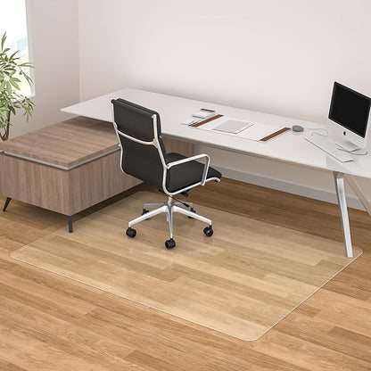 Large Chair Mat for Hardwood Floor, 46” x 60” Office Chair Mats, Clear Floor Protector Mat, Easy Rolling Chair Mats for Home Office, Easy to Clean (Rectangle)