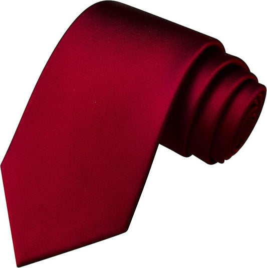 Branduce 3.15"（8cm） Mens Solid Satin Tie Pure Color Necktie for Business and Wedding + Gift Box