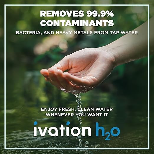 Ivation H2O Hot & Cold, Countertop Reverse Osmosis System, TDS Filter System, 4 Stage RO Water Filtration, 6 Temperature Presets, 3:1 Pure to Drain, Portable Plug-and-Play - Black
