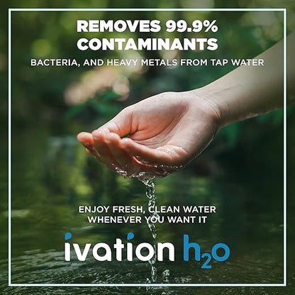 Ivation H2O Hot & Cold, Countertop Reverse Osmosis System, TDS Filter System, 4 Stage RO Water Filtration, 6 Temperature Presets, 3:1 Pure to Drain, Portable Plug-and-Play - Black