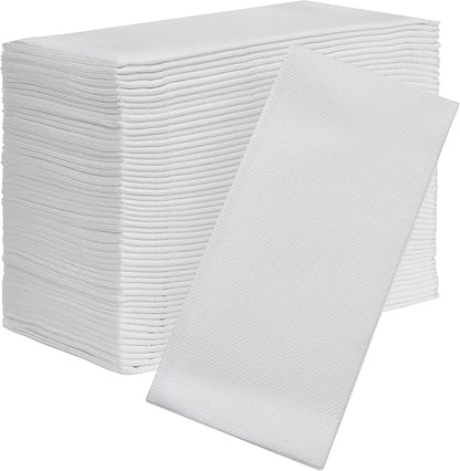 AMERICAN HOMESTEAD Paper Napkins - White Disposable Linen-Like Dinner Napkins - Restaurant-Quality Table Serviettes for Weddings, Parties, and Events - 15.75" x 15.75" - 100 Count