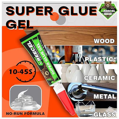 Super Glue Medium Thick for Metal, Wood, Ceramic, Glass, Multi-Purpose Instant Glue 1 oz - Clear Cyanoacrylate Adhesive (CA) Superglue with Extra Gel for DIY Craft, 3D Printing, Model (1 Pack)