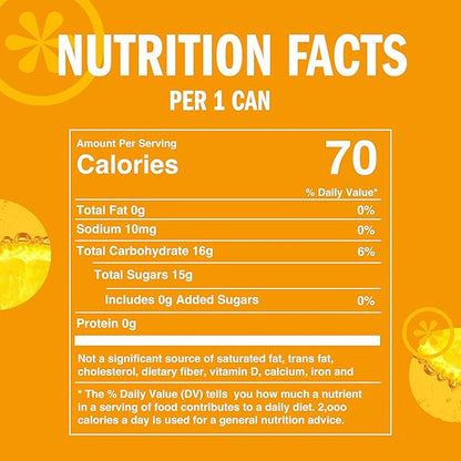 IZZE Sparkling Water Juice Beverage Blend, Pineapple, No Sugar Added, 8.4 FL OZ, 24 Cans
