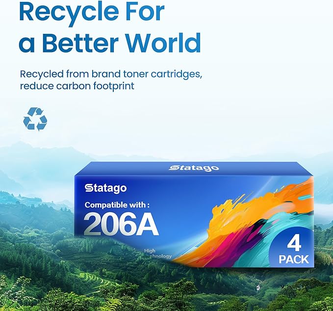 206A 206X Toner Cartridges Replacement for HP 206A 206X for Color Laserjet Pro MFP M283fdw M283cdw M283fdn M282mw Pro M255dw M255nw M283 M255 Printer | W2110A W2110X High Yield (BCMY)