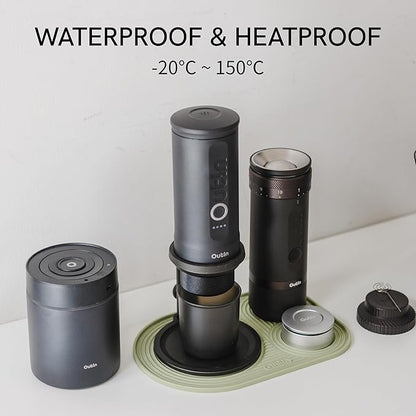OutIn Nano Portable Electric Espresso Machine, Electric Coffee Grinder, Silicone Coffee Mat