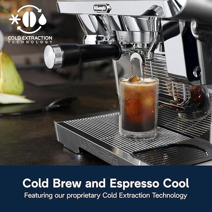 De'Longhi La Specialista Maestro Espresso Machine with Grinder, Auto & Manual Milk Frother – Bean-to-Cup Cold Brew Coffee with Cold Extraction Technology, Variable Temp & Tamping Tool, 8 Drink Presets