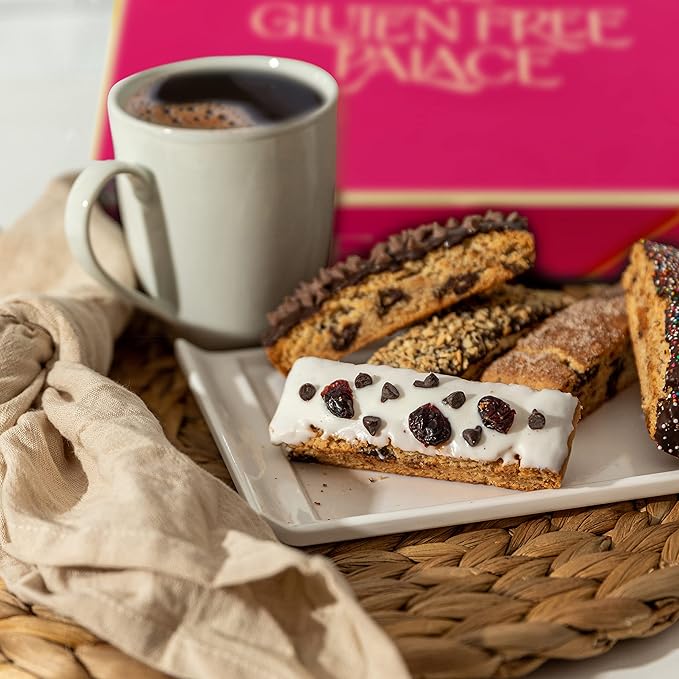 Gluten Free Palace Biscotti Cookies Gift Basket – Gluten Free Holiday Cookies for Thanksgiving, Christmas, and New Year – Assorted Biscotti Gift Box for Men & Women (8 Pieces)