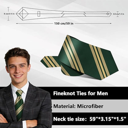 Fineknot Ties for Men, Jacquard Neck Ties, Mens Plaid Paisley Striped Tie, Classic Floral Mens Ties for Wedding Business