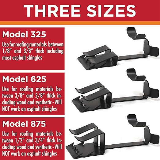 Roof Clips, Safe for Heat Tape, Electric Cable & Roof Heat Cable Installation, Prevents Roof Damage, Easy Nail-Free Outdoor Cable Clips, Your Ultimate Cable Clip (.325-25 Pack)