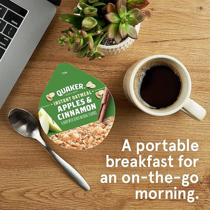 Quaker Instant Oatmeal Express Cups, Apples & Cinnamon, 1.51 Ounce (Pack of 12)