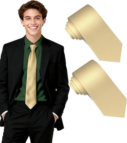 Fineknot Black Ties for Men, Formal Neckties for Men, Solid Color Mens Ties for Business, Wedding, Party, Mens Neck Tie