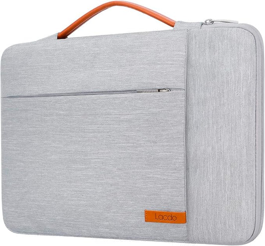 Lacdo 360° Protective 14 Inch Laptop Sleeve Case for HP Lenovo Dell ASUS Acer Chromebook 14 / HP Stream 14 / Dell Inspiron 14 / Lenovo IdeaPad 14 / Acer Spin 3 / ASUS ZenBook 14 Computer Bag, Gray