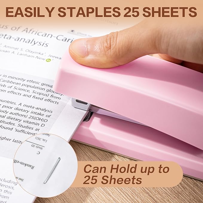 Deli Stapler, 12 Pack Staplers with 12000 Staples and 12 Staple Removers, Staplers for Desk, 25 Sheet Capacity, Assorted 6 Colors