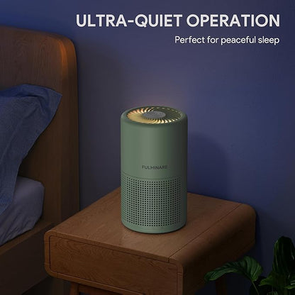 FULMINARE Air Purifiers for Bedroom H13 True HEPA Air Filter, Quiet Air Cleaner With Night Light, Portable Small Air Purifier for Home, Office, Living Room (Green)
