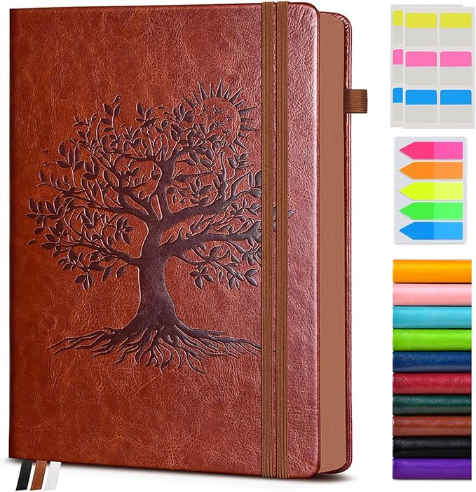 PAIBAS Vintage Leather Journal, A4 Large 300 Numbered Pages – College Ruled Hardcover Notebook for Writing, Work, School & Travel