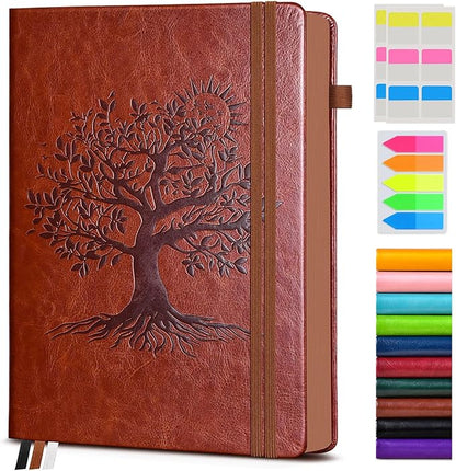 PAIBAS Vintage Leather Journal, A4 Large 300 Numbered Pages – College Ruled Hardcover Notebook for Writing, Work, School & Travel