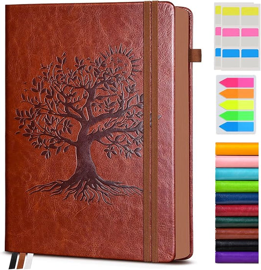 PAIBAS Vintage Leather Journal, A4 Large 300 Numbered Pages – College Ruled Hardcover Notebook for Writing, Work, School & Travel