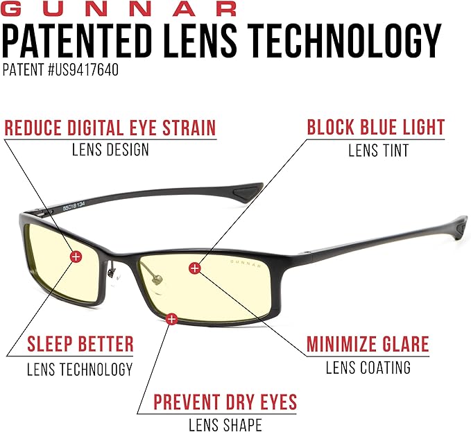 Computer Reading Glasses | Blue Light Blocking Reading Glasses|Phenom 3.0x Power by GUNNAR 65% Blue Light Protection & Sun Lens, 100% UV Light, Anti-Reflective To Protect & Reduce Eye Strain & Dryness