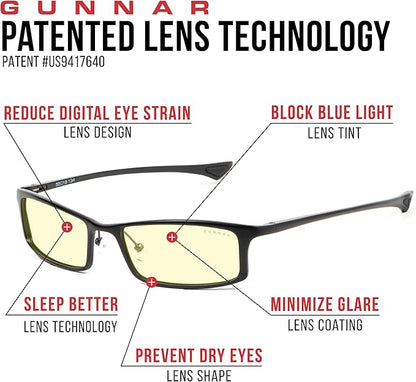 Computer Reading Glasses | Blue Light Blocking Reading Glasses|Phenom 3.0x Power by GUNNAR 65% Blue Light Protection & Sun Lens, 100% UV Light, Anti-Reflective To Protect & Reduce Eye Strain & Dryness