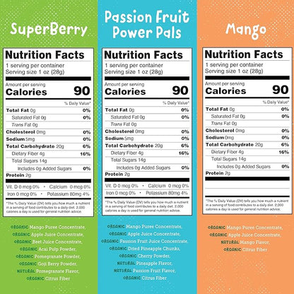 YOU LOVE FRUIT - Fruit Snacks Variety Pack 30 count, 100% Natural Gluten-Free, Vegan, Low Carb, Low Fat Fruit Kosher Snacks for Kids, College Students, Teachers and Offices, Healthy Fruit Snacks (passion fruit, super berry, mango)