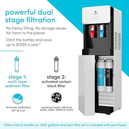 Avalon A7BOTTLELESS Self Cleaning Touchless Bottleless Cooler Dispenser-Hot & Cold Water Child Safety Lock, UL, White