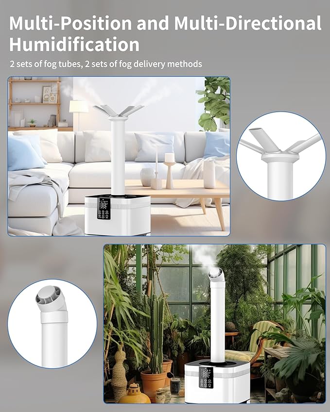 30L Commercial Humidifier for Large Room up to 4200 sq ft, Smart Cool Mist Humidifier with Precision Sensor, Top Fill, 360° Nozzle for Home, Office, Plants