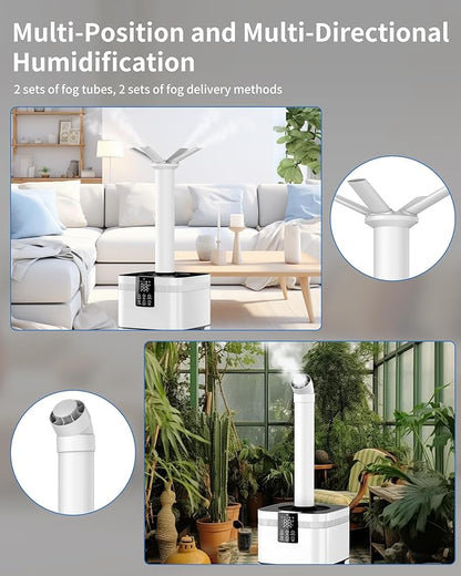 30L Commercial Humidifier for Large Room up to 4200 sq ft, Smart Cool Mist Humidifier with Precision Sensor, Top Fill, 360° Nozzle for Home, Office, Plants