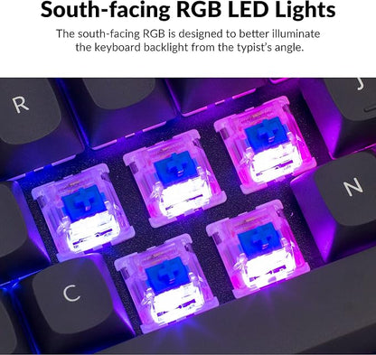 Keychron Q2 Wired Custom Mechanical Keyboard, QMK/VIA Programmable Macro, Full Aluminum, Hot-Swappable Gateron G Pro Blue Switch, 65% Layout Double Gasket Compatible with Mac and Windows - Grey