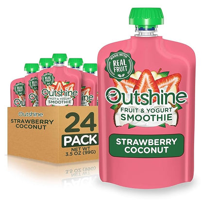 Outshine Smoothie Fruit & Yogurt Smoothie Pouches - Strawberry Coconut (24 Pack)