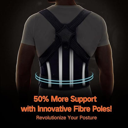 Back Brace Posture Corrector for Men and Women - Adjustable Full Back Brace Posture Corrector Straightener For Upper and Lower Back Pain Relief - Scoliosis, Hunchback, Spine Corrector - Medium