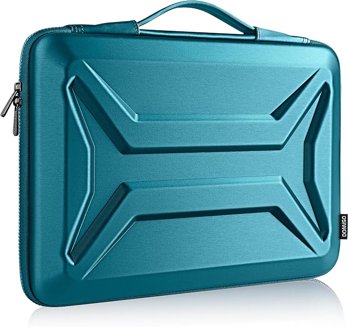 DOMISO 17 Inch Laptop Hard Case, Waterproof Shockproof Hard Shell Laptop Sleeve with Handle Protective Computer Bag for Most 17-17.3" Laptops/Dell XPS 17 / HP Envy 17, Teal