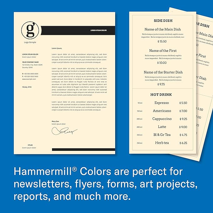 Hammermill Colored Paper, 20 lb Ivory Printer Paper, 8.5 x 14-10 Ream (5,000 Sheets) - Made in the USA, Pastel Paper, 103143C