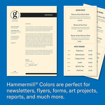Hammermill Colored Paper, 20 lb Ivory Printer Paper, 8.5 x 14-10 Ream (5,000 Sheets) - Made in the USA, Pastel Paper, 103143C