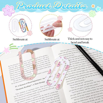 36 Pcs Sublimation Blanks Acrylic Paper Clips, 4" x 2" Jumbo Sublimation Paperclips Blanks Large Personalized Paper Clips for Heat Transfer Crafts Bookmarks Office Gifts DIY Supplies
