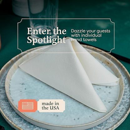 Linen-Feel European-White Paper Napkins - Decortive Cloth-Like Disposable Dinner Napkins - Soft And Absorbent. For Kitchen, Party, Wedding, Bathroom Or Any Occasion. (Pack of 200)