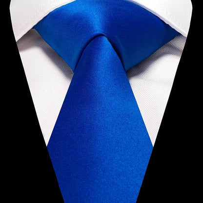 RBOCOTT Solid Color Tie and Pocket Square Hankerchief with Lapel Pin Set for Men