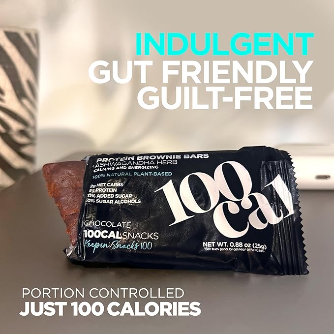 Chocolate Protein Bar Brownie | High Protein, Gluten Free Keto Snack with Vegan Protein for Healthy Gut and Weight Loss | Clean Protein Bars made with Organic Ingredients, Ashwagandha and MCT Oil | Wholesome Yum High Fiber Low Calorie Snacks 100 Calori...