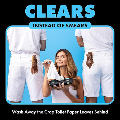 DUDE Wipes - On-The-Go Flushable Wipes - 2 Pack, 60 Count - Unscented Extra-Large Individually Wrapped - Vitamin E & Aloe - Septic and Sewer Safe