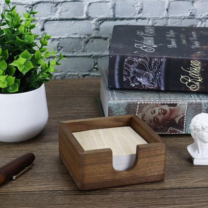 MultiBey Walnut Wood Sticky Note Holder, North American Walnut Post it Not Dispenser Self Stick Notepad Holder Desk Supplies Organizer for Office School Home, Gift