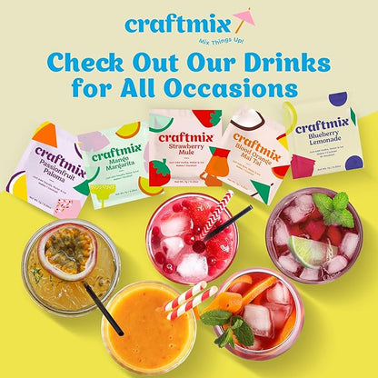 Craftmix Lemonade Variety Mix, 12 Packets, Easy Powder Drink with Real Fruit, Low-Sugar, Vegan, Low-Carb, Non-GMO, Dairy-Free, Gluten-Free, Flavored Water Enhancer, On-the-Go Water Flavoring Packets