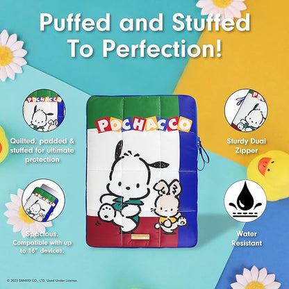 Sonix x Sanrio | Puffy Laptop Sleeve | 15-16 Inch, Quilted Pillow Puffer Laptop Carrying Case, Computer Sleeve | Classic Pochacco