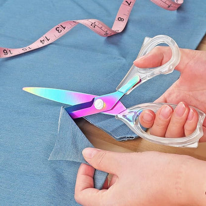 Acrylic Scissors, Sharp Colorful Titanium Blades with Ergonomic ABS Handle, Multi-Purpose Scissors Set of 4, Suitable for Sewing and Household