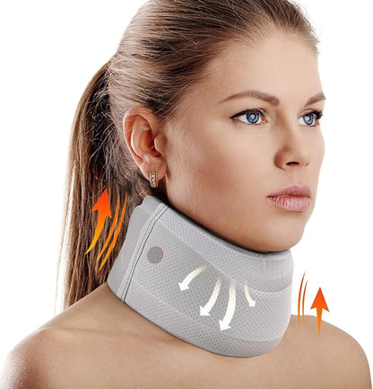CozyHealth Neck Brace for Neck Pain and Support, Soft Neck Support Relieves Pain & Pressure in Spine for Women & Men, Wrap Align Stabilize Vertebrae Foam Cervical Collar for Sleeping (Grey, XS, 2.5" Middle Height)